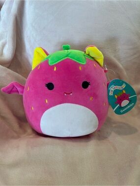 Gwendolyn Strawberry Fruit Bat Blacklight Squishmallow 8"
